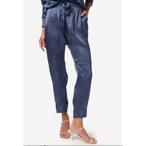CAMI NYC Gramercy Silk Cargo Pants in Raw Denim Blue Size XXS